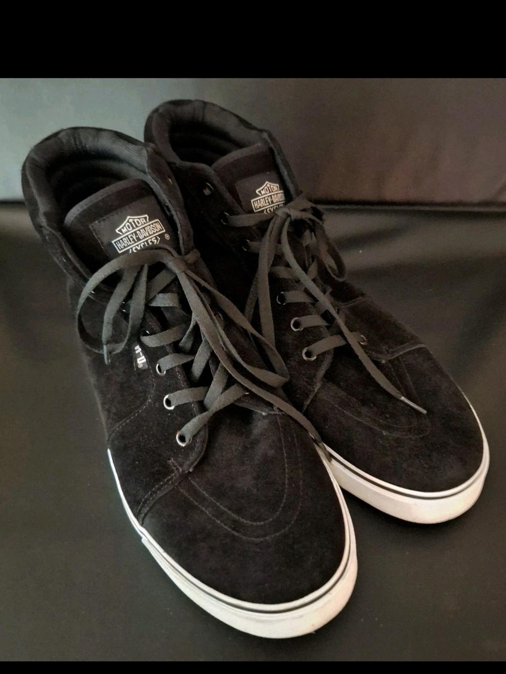 Harley-Davidson Wrenford Black Suede High Top Skate Sneakers Men's Sz 12 EUC